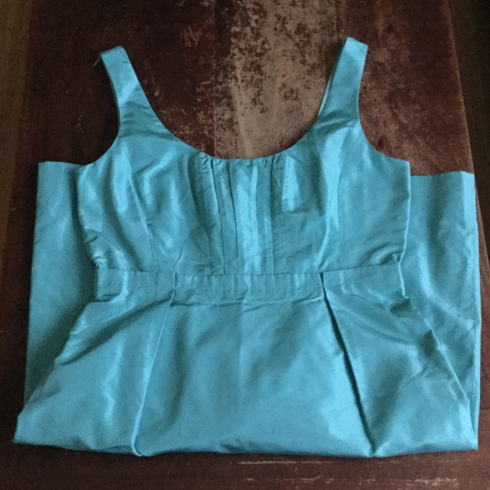NWT J. Crew Silk Taffeta Clementine Dress Aqua Event Cocktail - Sz 8 - Picture 7 of 11